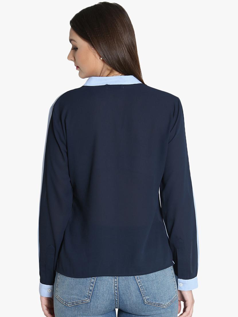 mandarin neck long sleeved top - 16738554 - Zoom Image - 3