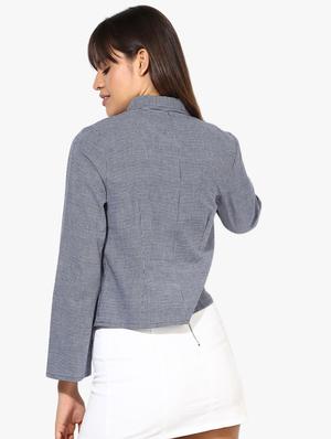 asymmetric placket checkered top - 16738555 - Standard Image - 3