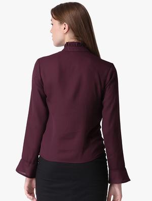 tie up neck frill detail top - 16738556 - Standard Image - 3