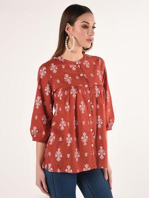 floral a-line kurti - 16738577 - Standard Image - 3