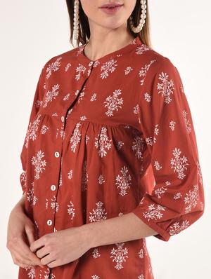 floral a-line kurti - 16738577 - Standard Image - 5
