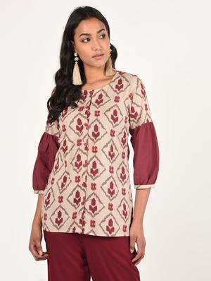 printed a-line kurti - 16738579 - Standard Image - 2