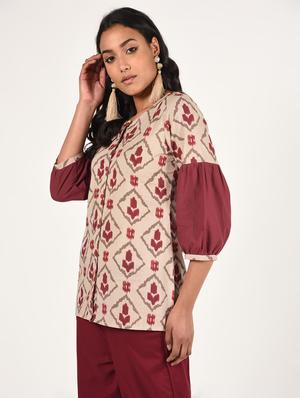 printed a-line kurti - 16738579 - Standard Image - 3