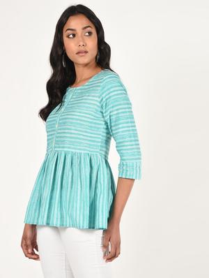 striped a-line kurti - 16738580 - Standard Image - 2