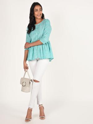 striped a-line kurti - 16738580 - Standard Image - 4