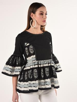 printed a-line kurti - 16738581 - Standard Image - 3