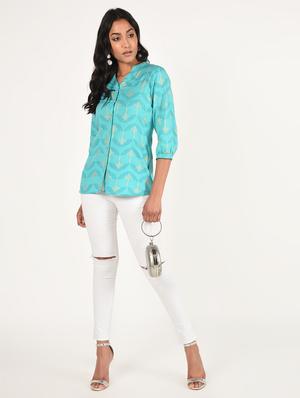 gold print straight kurti - 16738583 - Standard Image - 4