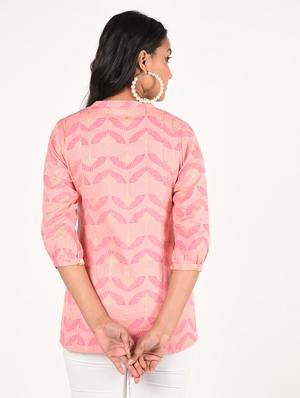 gold print straight kurti - 16738584 - Standard Image - 3