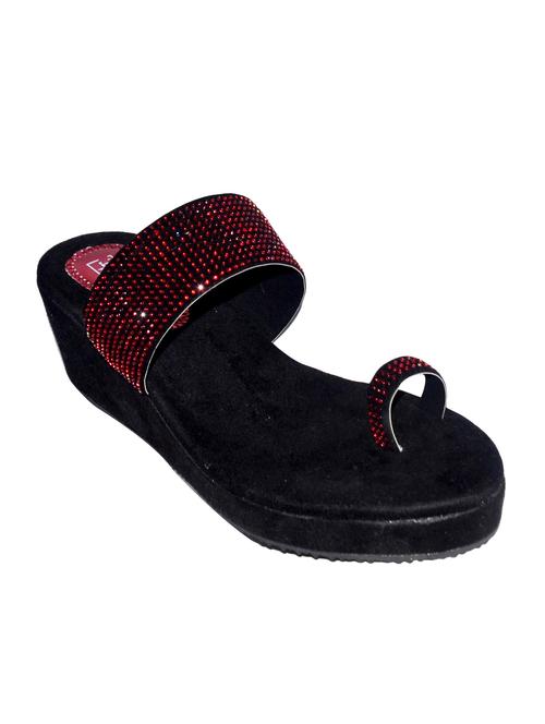 red one toe wedges - 16738634 - Standard Image - 1