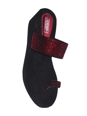 red one toe wedges - 16738634 - Standard Image - 4