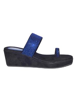 blue slip on wedges - 16738637 - Standard Image - 2