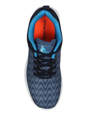 blue fabric lace up sport shoes - 16738744 - Standard Image - 5