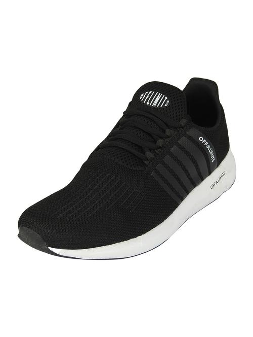 black fabric lace up sport shoes - 16738748 - Standard Image - 1