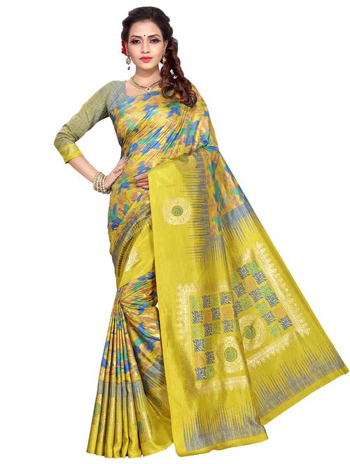 foil printed saree with blouse - 16738878 - Standard Image - 1