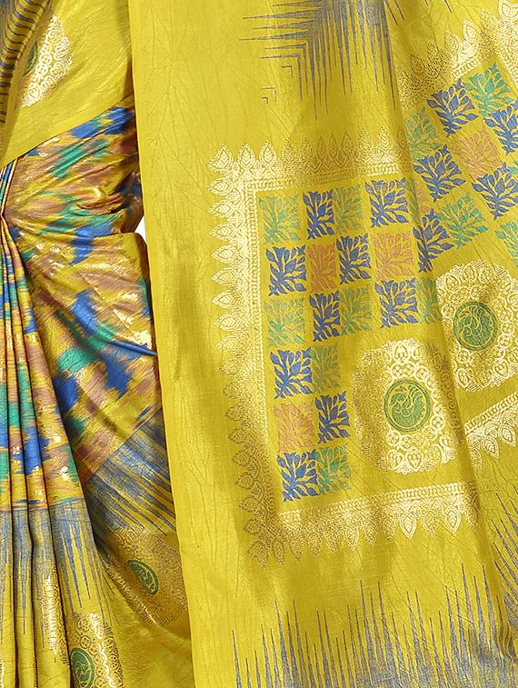 foil printed saree with blouse - 16738878 - Zoom Image - 2