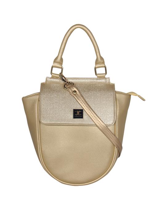 gold leatherette regular handbag - 16738908 - Standard Image - 1