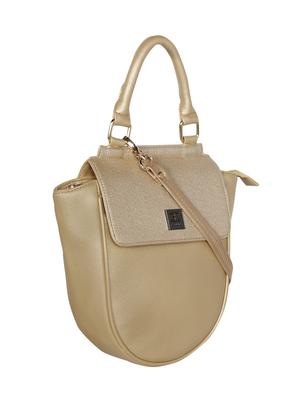 gold leatherette regular handbag - 16738908 - Standard Image - 4