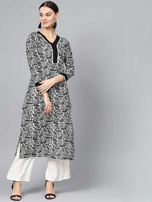 conversational straight kurta - 16739174 - Standard Image - 1