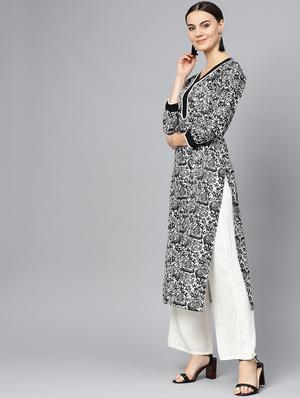 conversational straight kurta - 16739174 - Standard Image - 2