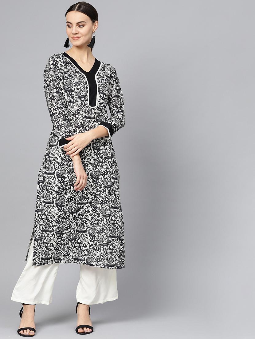 conversational straight kurta - 16739174 - Zoom Image - 1
