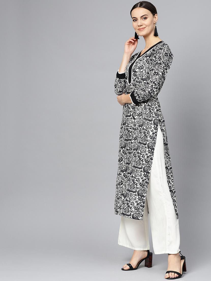 conversational straight kurta - 16739174 - Zoom Image - 2