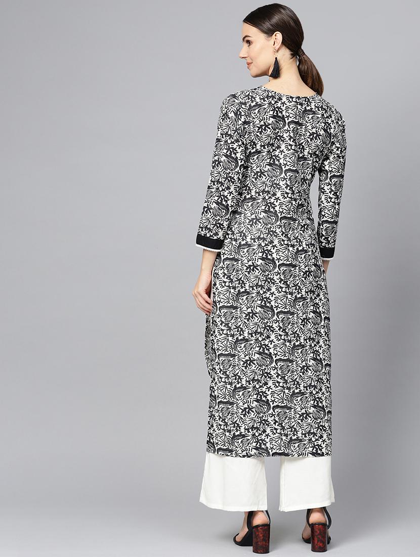 conversational straight kurta - 16739174 - Zoom Image - 3
