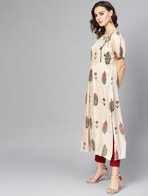 floral straight kurta - 16739178 - Standard Image - 2