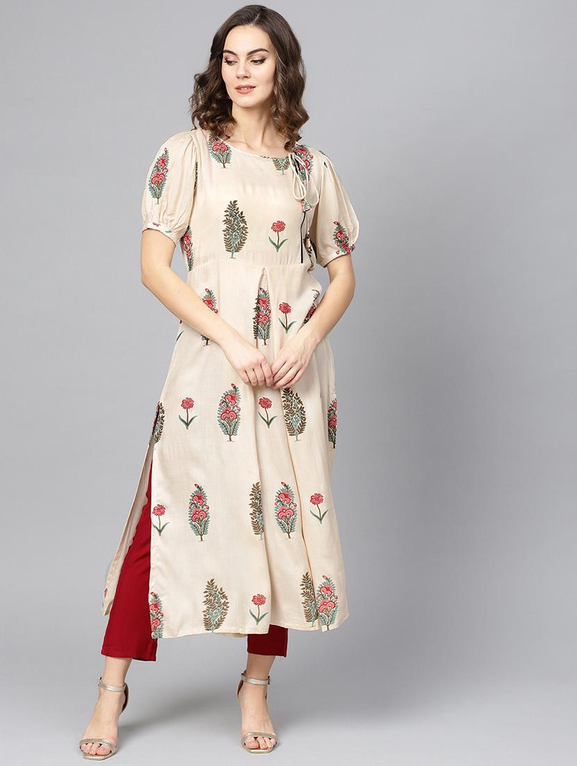 floral straight kurta - 16739178 - Zoom Image - 1
