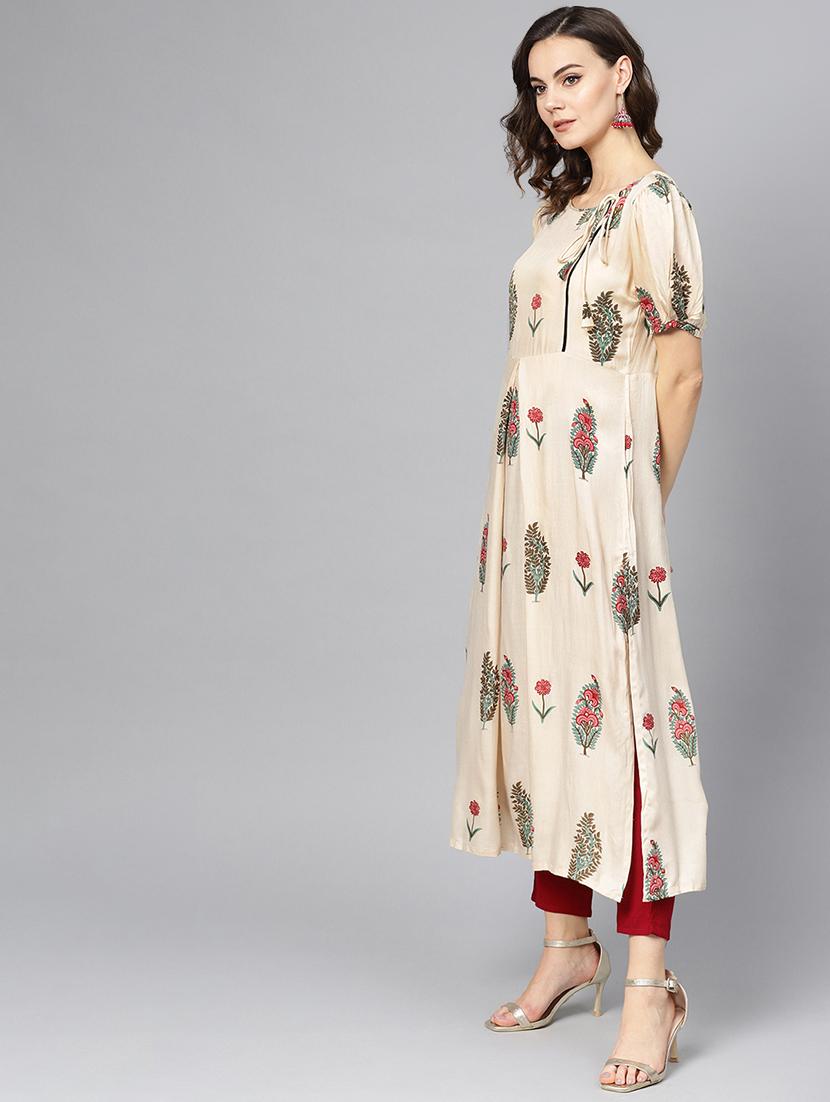 floral straight kurta - 16739178 - Zoom Image - 2