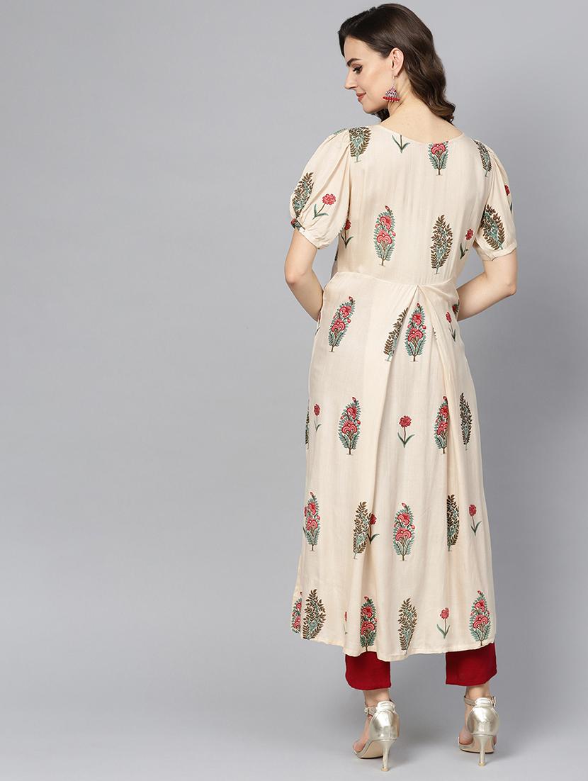 floral straight kurta - 16739178 - Zoom Image - 3