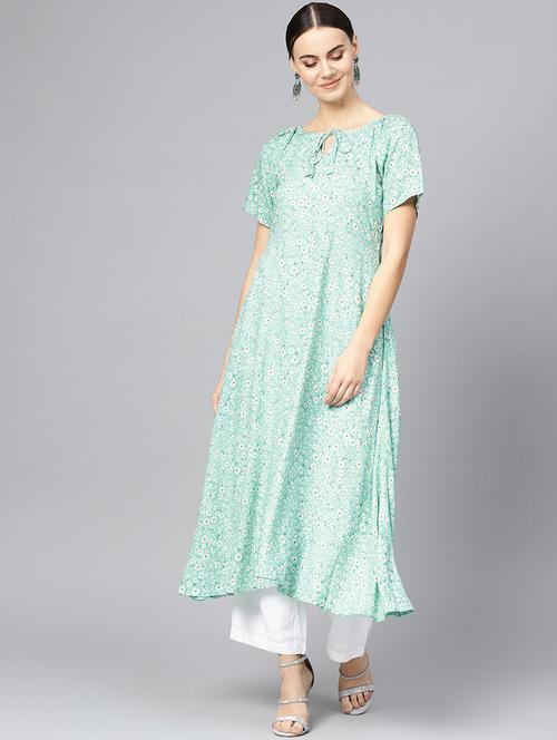 floral a-line kurta - 16739179 - Standard Image - 1