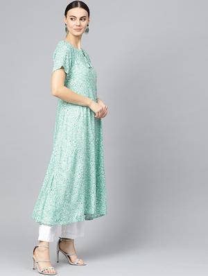 floral a-line kurta - 16739179 - Standard Image - 2