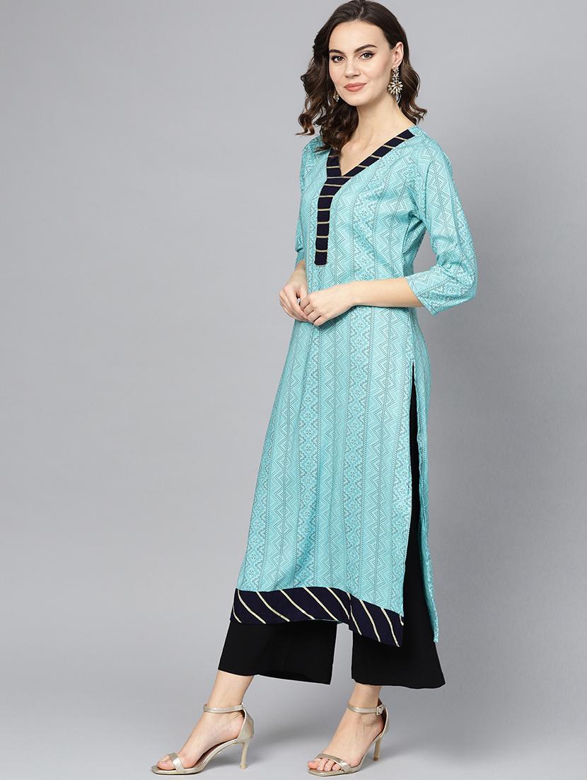 printed straight kurta - 16739183 - Zoom Image - 2