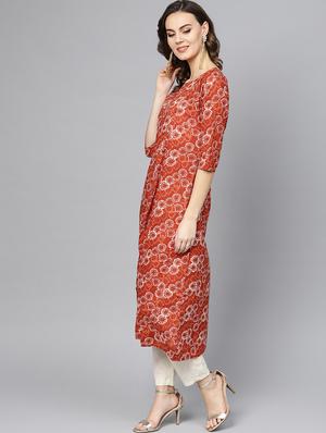 printed a-line kurta - 16739189 - Standard Image - 2