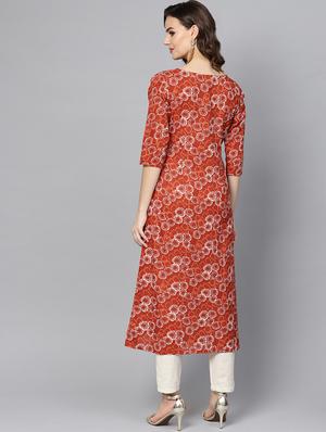 printed a-line kurta - 16739189 - Standard Image - 3