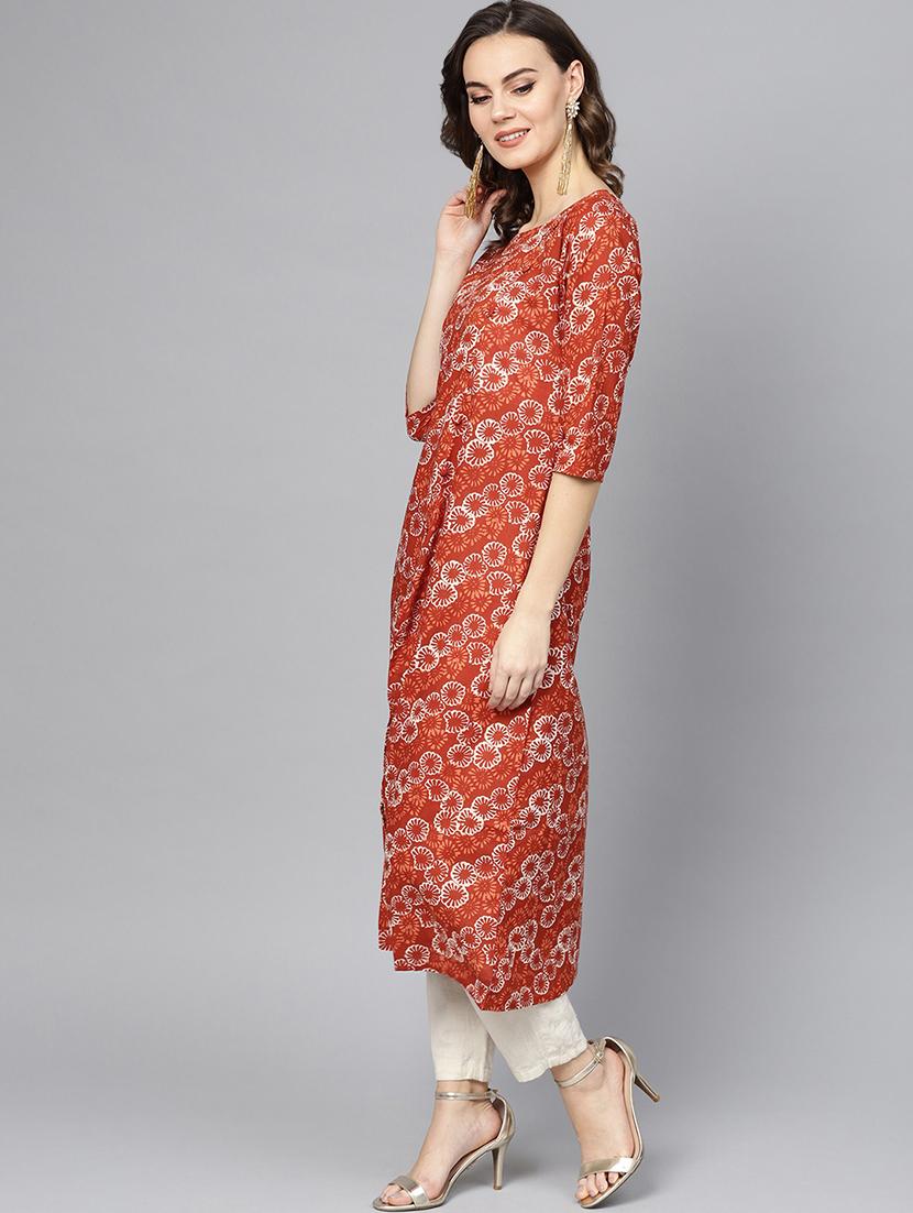 printed a-line kurta - 16739189 - Zoom Image - 2