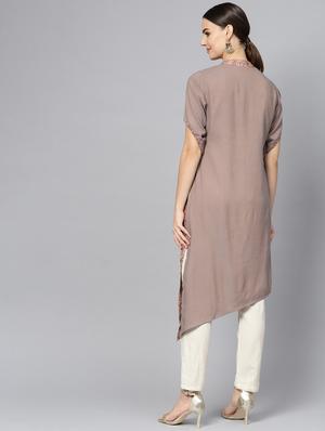 printed asymmetric kurta - 16739192 - Standard Image - 3