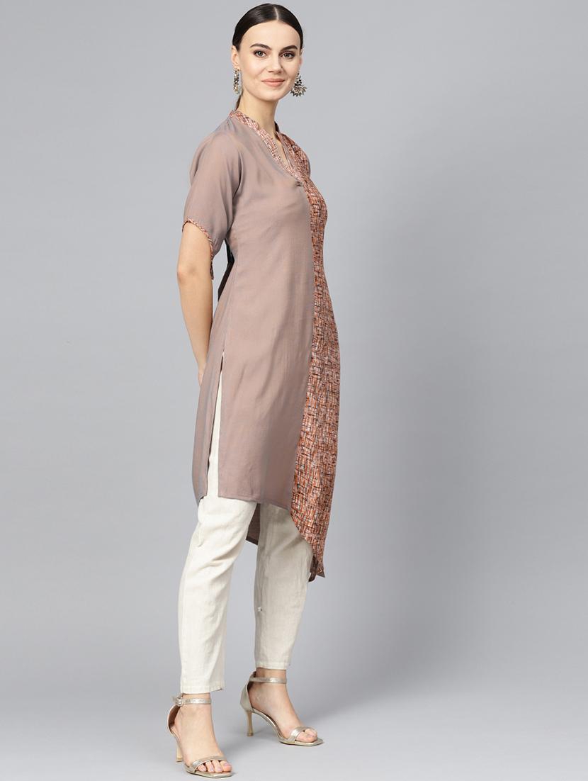 printed asymmetric kurta - 16739192 - Zoom Image - 2