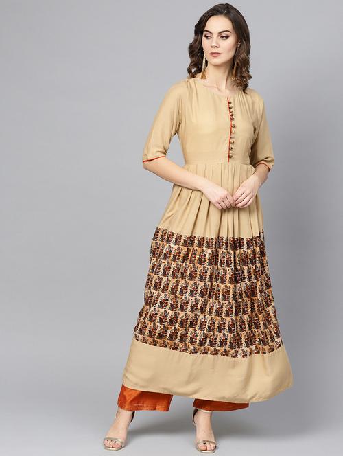 printed anarkali kurta - 16739193 - Standard Image - 1