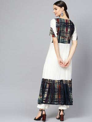 ruffle a-line kurta - 16739195 - Standard Image - 3