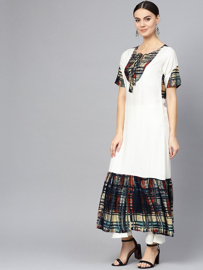 ruffle a-line kurta - 16739195 - Zoom Image - 2
