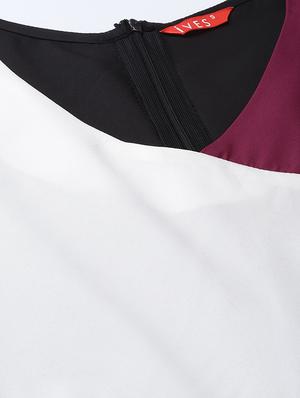 v neck color block sheath dress - 16739197 - Standard Image - 5