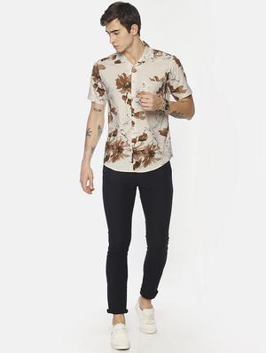 beige floral printed casual shirt - 16739201 - Standard Image - 4