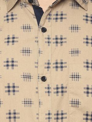 beige printed casual shirt - 16739207 - Standard Image - 5
