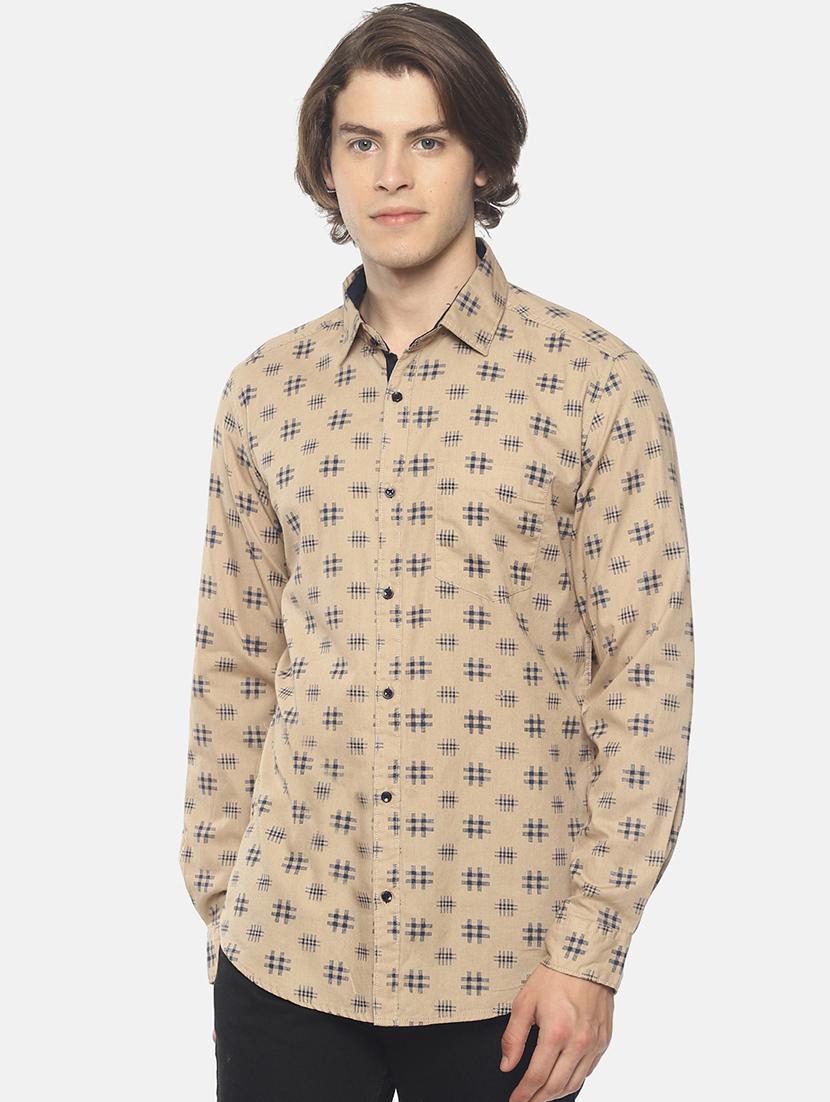 beige printed casual shirt - 16739207 - Zoom Image - 1