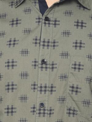 grey printed casual shirt - 16739208 - Standard Image - 5