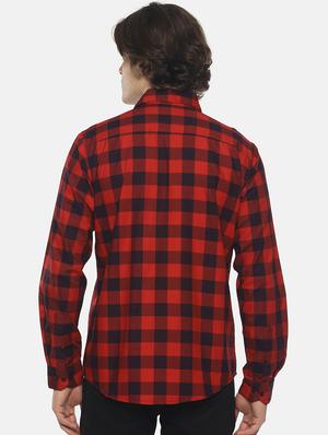 red checkered casual shirt - 16739212 - Standard Image - 3