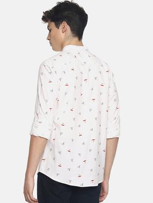 white printed casual shirt - 16739217 - Standard Image - 3