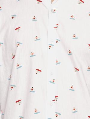 white printed casual shirt - 16739217 - Standard Image - 5