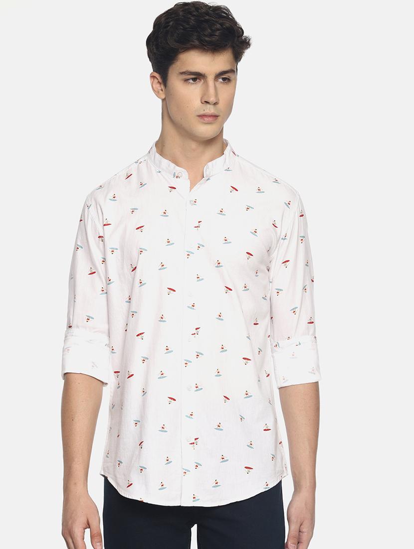white printed casual shirt - 16739217 - Zoom Image - 1